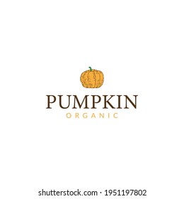 vector design hand drawn  pumpkin logo. logo template