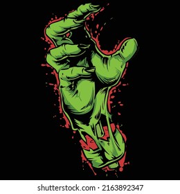 Vektordesign Hand ertränkt Kunst durch Illustration für den Hemddruck.