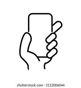 vector design, hand holding mobile phone illustration