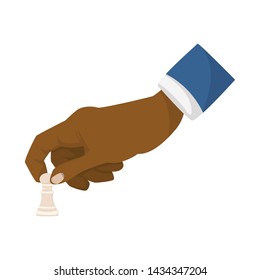 Vector design of hand and pawn symbol. Set of hand and business stock symbol for web.