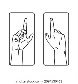 vector design of hand pointing up, from front and back