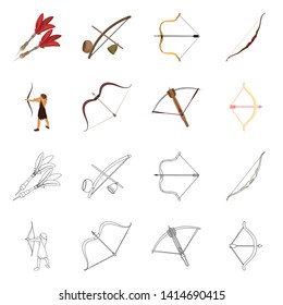 Vector design of hand and tribal icon. Set of hand and nature vector icon for stock.