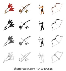 Vector design of hand and tribal logo. Collection of hand and nature stock vector illustration.
