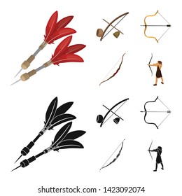 Vector design of hand and tribal sign. Collection of hand and nature stock symbol for web.