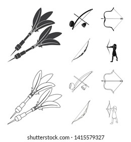 Vector design of hand and tribal symbol. Collection of hand and nature stock vector illustration.