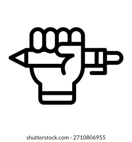 Diseño de Vector Mano con estilo de icono de bolígrafo