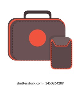 Vector design of handbag and bag logo. Set of handbag and modern stock vector illustration.