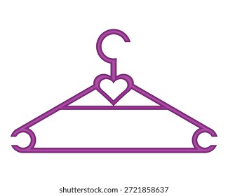 design vetorial de um cabide ou ferramenta que é útil como um lugar para pendurar roupas na forma de um triângulo com a parte superior como um gancho e o meio na forma de um amor ou coração