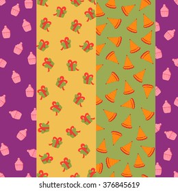 Vector design of Happy Birthday seamless pattern