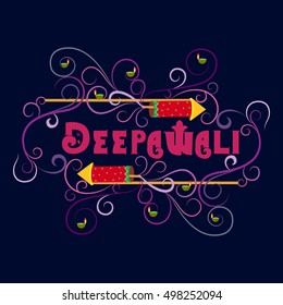 Vector design of Happy Diwali typography in calligraphy style for festival of India