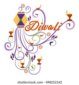 Vector design of Happy Diwali typography in calligraphy style for festival of India