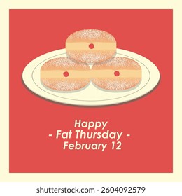  Vector Design Happy Fat Thursday – February 12.