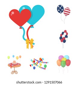 Vector design of happy and fun icon. Set of happy and balloon vector icon for stock.