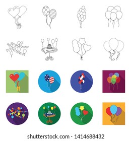 Vector design of happy and fun icon. Collection of happy and balloon stock vector illustration.