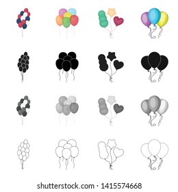 Vector design of happy and fun icon. Set of happy and balloon stock vector illustration.