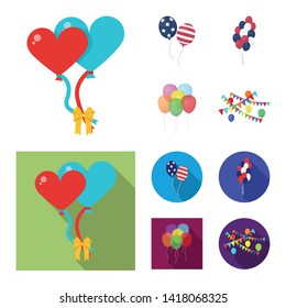 Vector design of happy and fun icon. Collection of happy and balloon stock vector illustration.