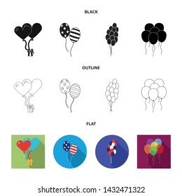 Vector design of happy and fun icon. Collection of happy and balloon vector icon for stock.