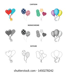 Vector design of happy and fun icon. Collection of happy and balloon vector icon for stock.