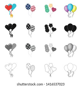 Vector design of happy and fun logo. Collection of happy and balloon vector icon for stock.