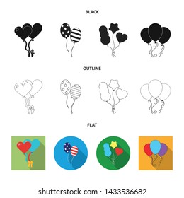 Vector design of happy and fun sign. Collection of happy and balloon stock symbol for web.