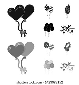 Vector design of happy and fun symbol. Set of happy and balloon vector icon for stock.