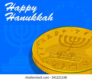 Vector design of Happy Hanukkah festival celebration background
