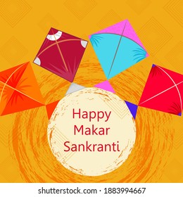 Vector design of Happy Makar Sankranti religious traditional festival of India celebration background