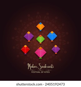 Vektordesign für Happy Makar Sankranti, traditionelles indisches Festival-Hintergrund