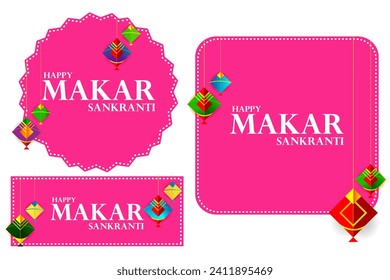 Vector design of Happy Makar Sankranti religious traditional festival of India celebration background