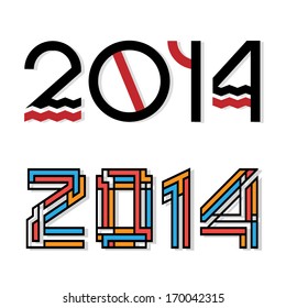  Vector design happy new year 2014