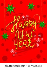 Vector design of Happy New Year and seasons greetings template background