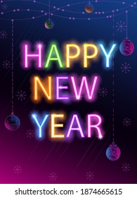 Vector design of Happy New Year and seasons greetings template background