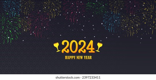 Vector design of Happy New Year and seasons greetings template background
