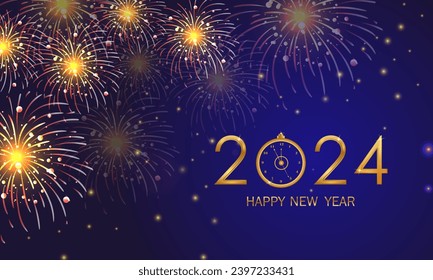 Vector design of Happy New Year and seasons greetings template background