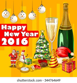 Vector design of Happy New Year 2016 celebration background
