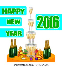 Vector design of Happy New Year 2016 celebration background