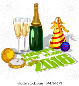 Vector design of Happy New Year 2016 celebration background