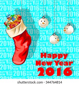 Vector design of Happy New Year 2016 celebration background
