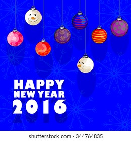 Vector design of Happy New Year 2016 celebration background