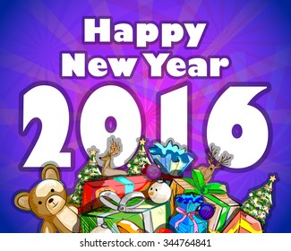 Vector design of Happy New Year 2016 celebration background