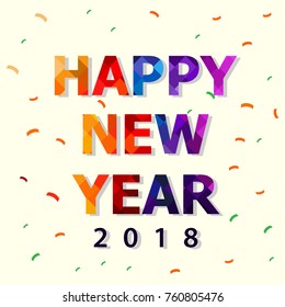 Vector design of Happy New Year 2018 seasons greeting background