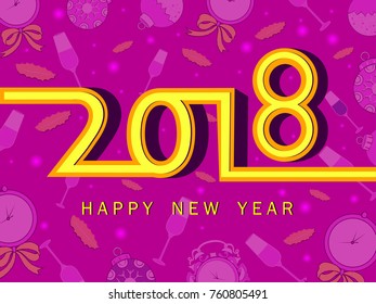 Vector design of Happy New Year 2018 seasons greeting background