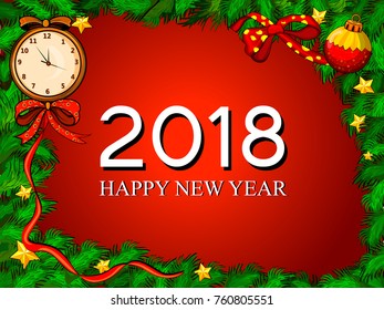 Vector design of Happy New Year 2018 seasons greeting background