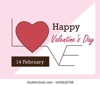 Vector Design Happy Valentine Day  14 February.