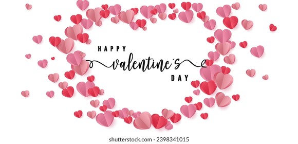 Diseño de vectores feliz día de San Valentín de San Valentín de San Valentín Sorpresa con texto editable con corazón rosa
