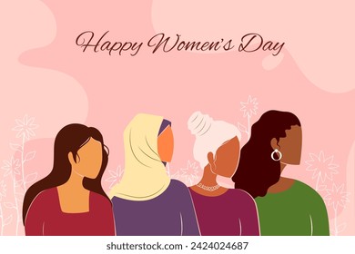 Diseño vectorial de los antecedentes del Día de la Mujer Feliz