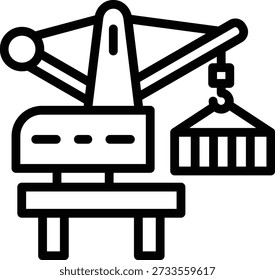 Design de vetor Harbour Crane Icon Style