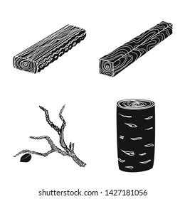 Vector design of hardwood and construction logo. Set of hardwood and wood stock vector illustration.