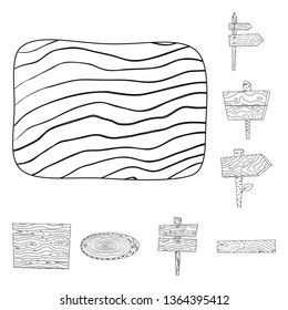 Vector design of hardwood and material logo. Set of hardwood and wood vector icon for stock.