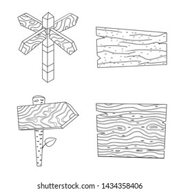 Vector design of hardwood and material symbol. Collection of hardwood and wood stock vector illustration.